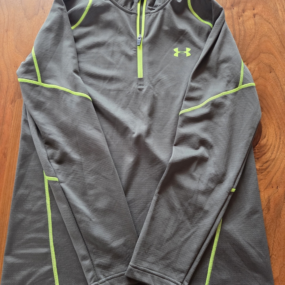 Under Armour Charcoal and Lime Green Half-Zip Pullover
